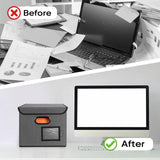 BALEINE File Organizer Box with Lid, Collapsible File Folder Organizer with Plastic Slide, Hanging File Folder Box for Office Document Storage (1 Pack, Black) BALEINE