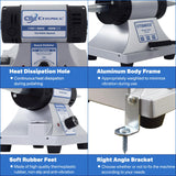 CTISMICE Jewelry Bench Polisher, Adjustable Variable Speed Benchtop Polishing Machine, 450W Buffer Grinder with 8pcs Buffing Wheels, 2pcs Polish Compound, Safety Glasses for Jewelry, Metal, Wood CTISMICE