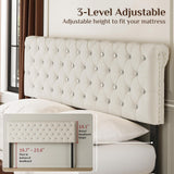 Belffin Queen Size Bed Frame with 2 Storage Drawers, Upholstered Bed Frame with Adjustable Diamond Headboard, Velvet Modern Platform Bed Frame, No Box Spring Needed, Easy to Assemble, Beige Belffin