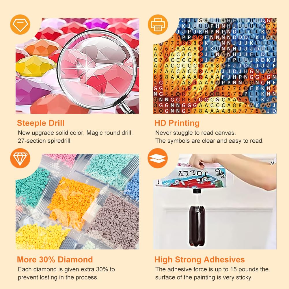 Acudotr Diamond Painting Kits for Adults, 5D DIY Sunflower Diamond Art Kits for Beginners, Full Drill Diamond Painting Kits for Home Wall Decor, 12x12 Inch Acudotr