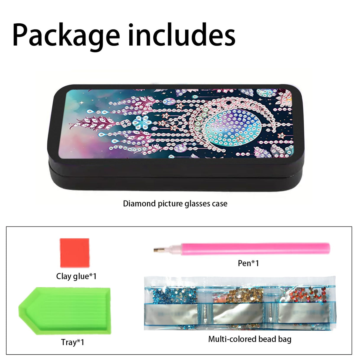 AiYuanzsh 5D DIY Diamond Painting Glasses Case for Adults, Dreamcatcher Moon Diamond Art Eyeglass Holder, Handmade Diamond Art Sunglass Storage Box, Travel Craft Gift AiYuanzsh