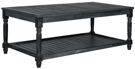 SAFAVIEH Outdoor Collection Oakley Dark Slate Grey Coffee Table SAFAVIEH