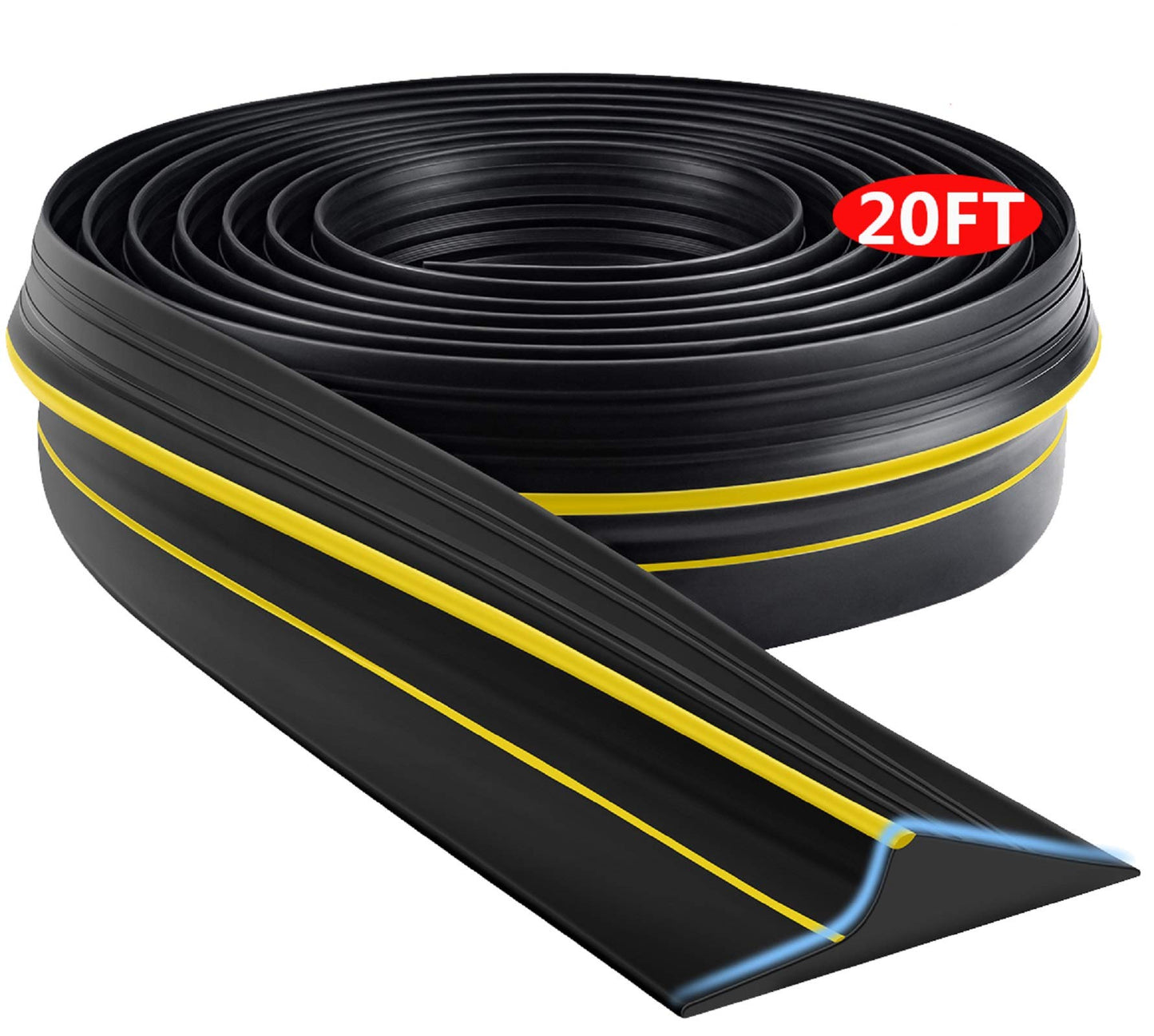 Jin&Bao Universal Garage Door Threshold Seal Strip, Bottom Weather Stripping Replacement Rubber Waterproof 20 FT Length - WoodArtSupply