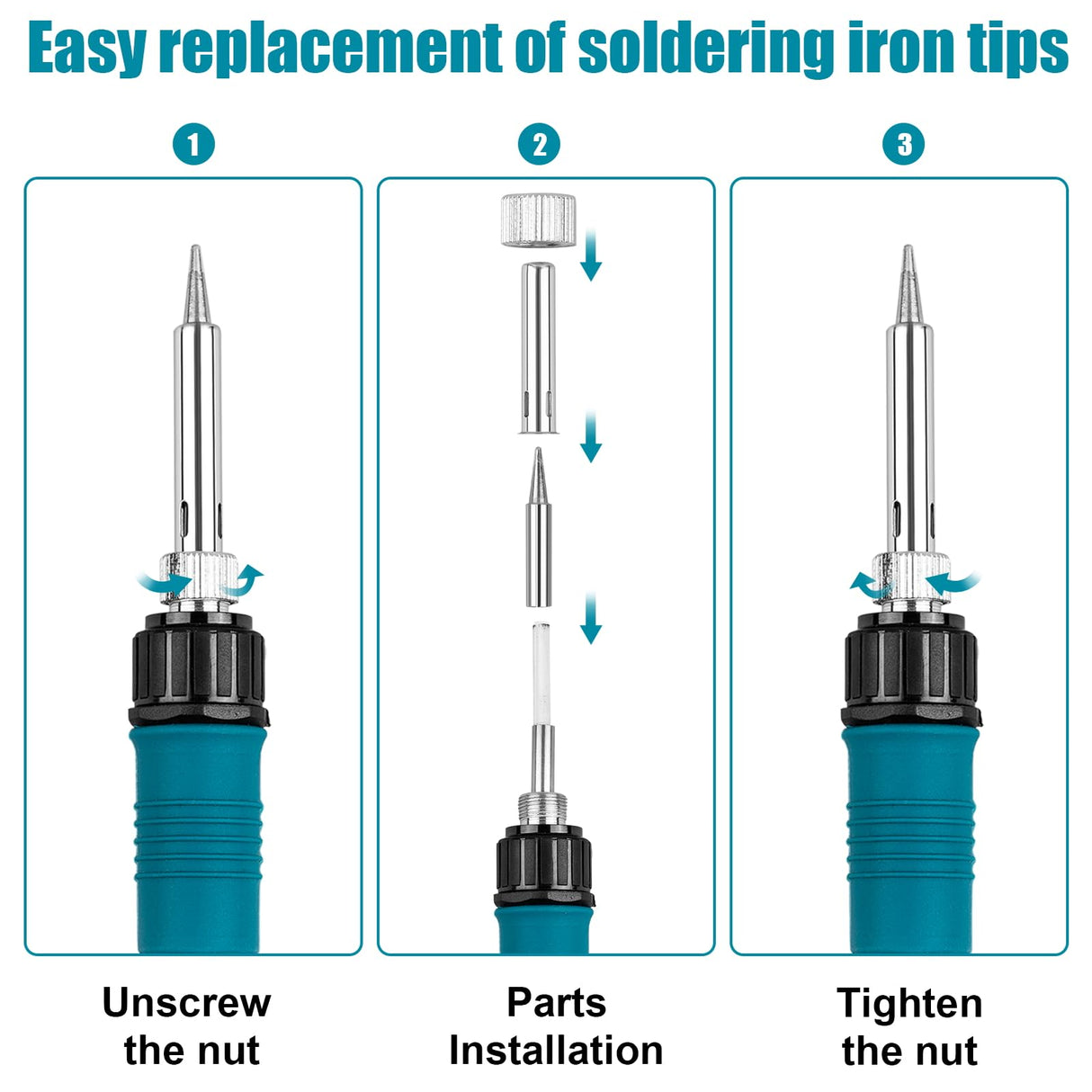 Soldering Iron Kit - 60W Digital Temperature Control Soldering Kit with Ceramic Heater, Suitable Soldering Gun Kit for Electronics Application, DIY and Welding (110V) Siziviki