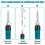 Soldering Iron Kit - 60W Digital Temperature Control Soldering Kit with Ceramic Heater, Suitable Soldering Gun Kit for Electronics Application, DIY and Welding (110V) Siziviki