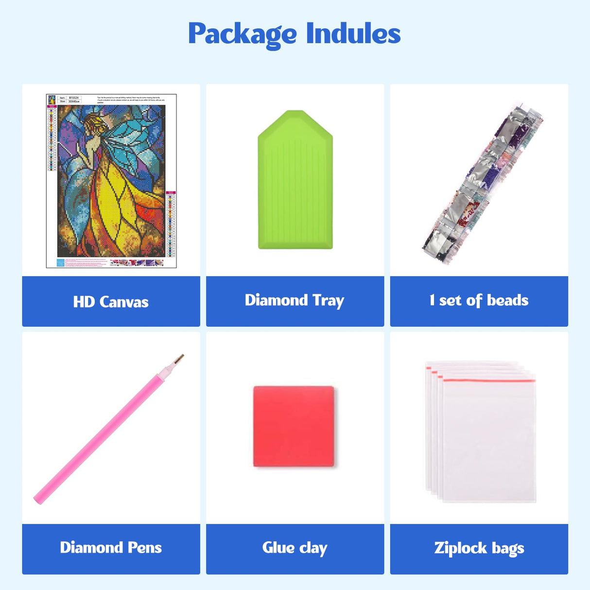 MISCER Fairy Diamond Art Kits for Adults, Glass Diamond Painting Kits for Beginners, 5D Full Drill Round Paint with Diamonds Pictures, Gem Art Painting DIY Crafts Kit Decor 12x16inch MISCER