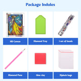 MISCER Fairy Diamond Art Kits for Adults, Glass Diamond Painting Kits for Beginners, 5D Full Drill Round Paint with Diamonds Pictures, Gem Art Painting DIY Crafts Kit Decor 12x16inch MISCER