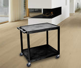Luxor 2 Shelf Utility Cart Black - Small - HE38-B Luxor