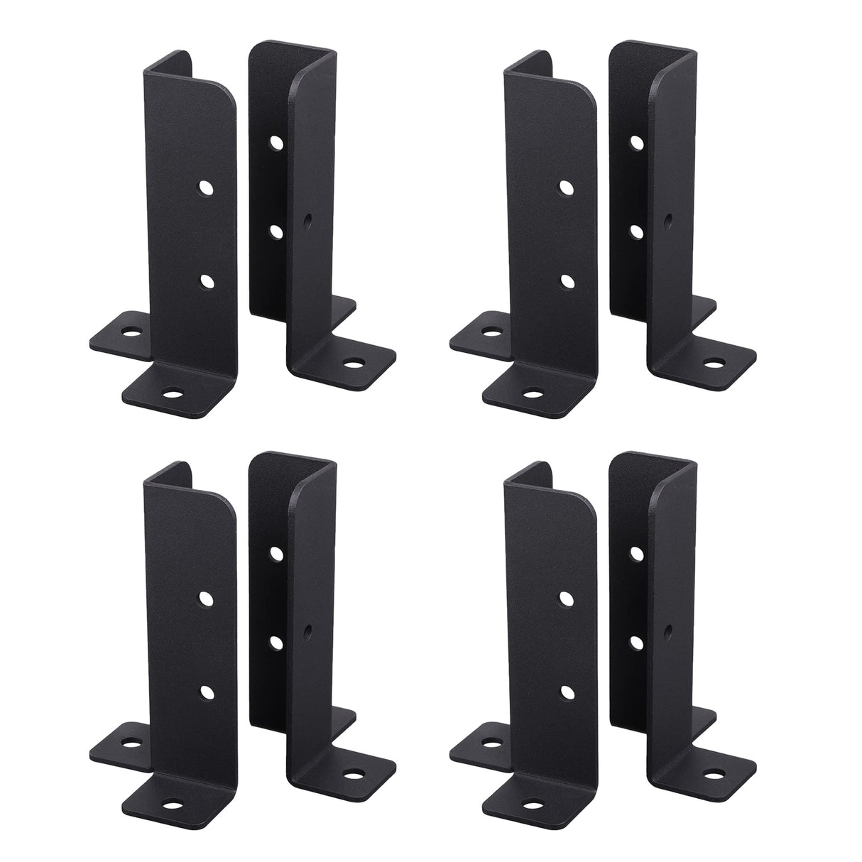 Wpbhk 8Pcs Adjustable Deck Post Anchor Base Brackets Fit 1.5x1.5,2x2,2x4,4x4 Post,Heavy Duty Reversible Wood Fence Post Base Brackets kit for Pergola Railing Mailbox Wpbhk