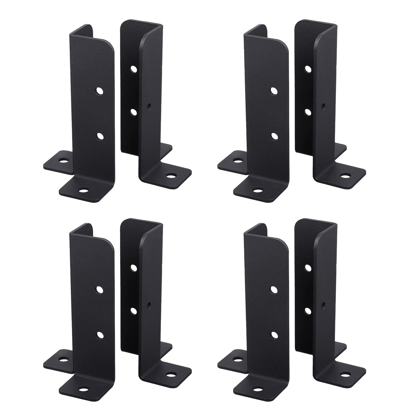 Wpbhk 8Pcs Adjustable Deck Post Anchor Base Brackets Fit 1.5x1.5,2x2,2x4,4x4 Post,Heavy Duty Reversible Wood Fence Post Base Brackets kit for Pergola Railing Mailbox