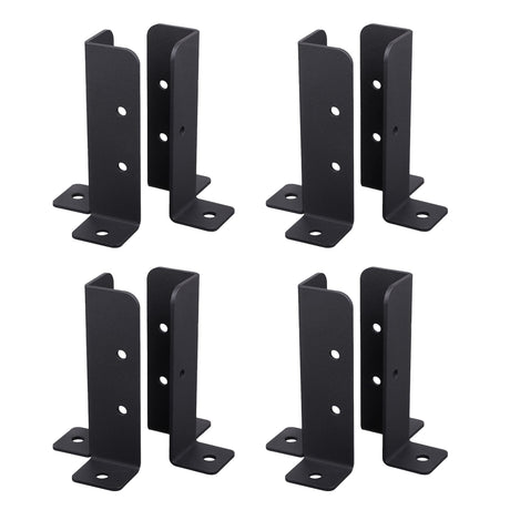 Wpbhk 8Pcs Adjustable Deck Post Anchor Base Brackets Fit 1.5x1.5,2x2,2x4,4x4 Post,Heavy Duty Reversible Wood Fence Post Base Brackets kit for Pergola Railing Mailbox Wpbhk