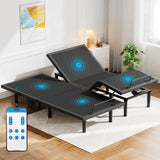 Pipishell Split King Adjustable Bed Frame with Massage, Electric Bed Base with App-Controlled, Head & Foot Incline, 4 USB Ports, LED Under-Bed Lighting, 4 Leg Height Options Pipishell