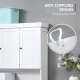 HOMCOM 71" Buffet with Hutch, Modern Farmhouse Kitchen Pantry Storage Cabinet with Microwave Oven Countertop, Drawer, and Cupboard, White HOMCOM