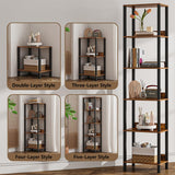 6 Tier Bookshelf with Anti-Fall Baffle, Tall 64.79" Bookcase with DIY Shelves, Industrial Book Shelf Storage Organizer, Display Free Standing Shelf Unit for Bedroom, Living Room, Office, Rustic Brown VIMBER