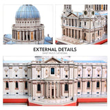 CubicFun 3D Puzzle - Large Saint Paul's Cathedral 3D Puzzles for Adults - Half-Opening Architecture, Enjoy Interior Views - Anniversary/Wedding/Souvenir/Birthday/Christmas/Teacher Gifts - 643 Pieces CubicFun