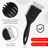 Chengu 2 Pieces Grill Brush and Scraper Stainless Steel Wire Grill Brush Extra Strong BBQ Cleaner Accessories Heavy Duty Barbecue Cleaning Brush Cleaner (8 Inch) CHENGU