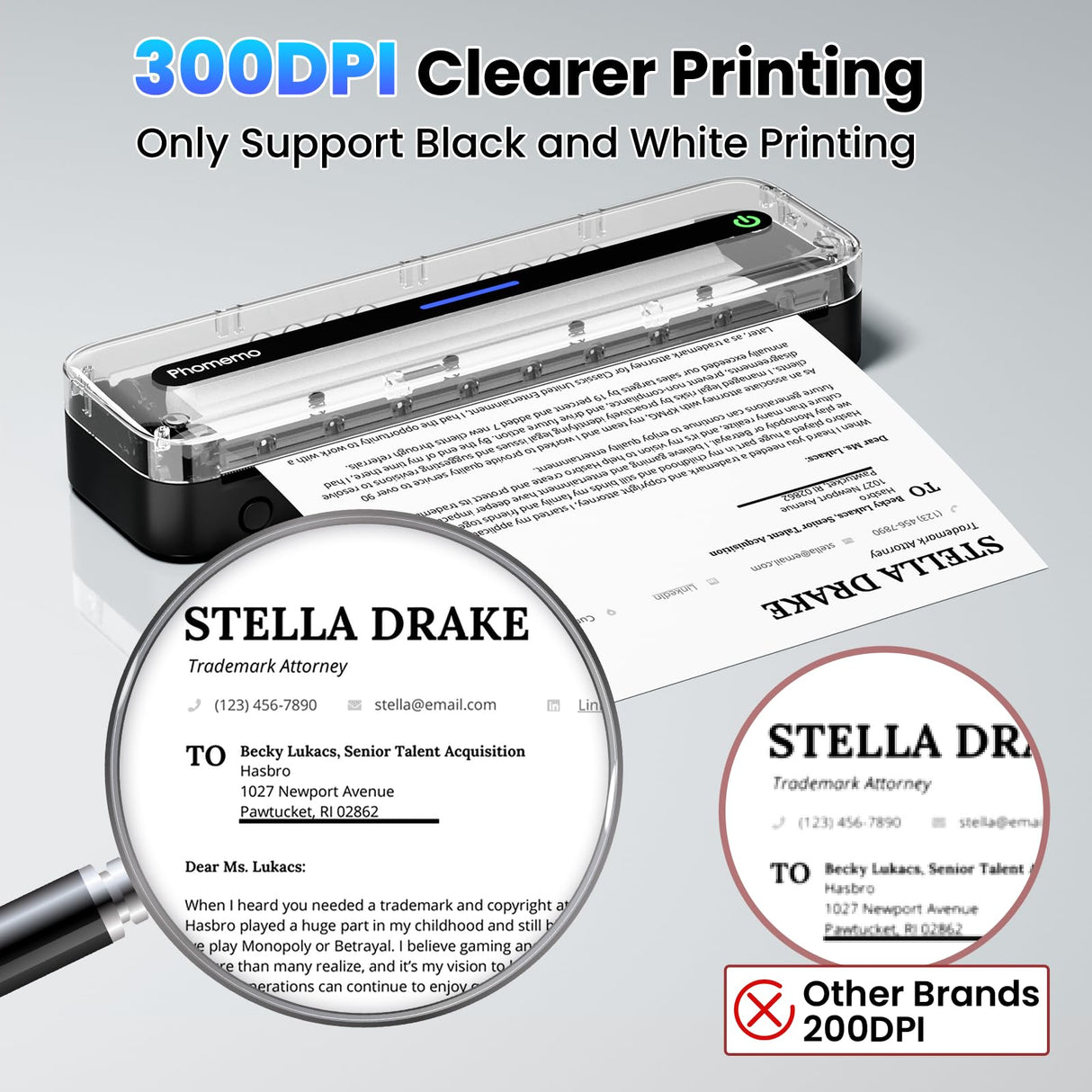 Phomemo Portable Printers Wireless for Travel, M832 Inkless Bluetooth Thermal Printer Support 8.5'' x 11'' US Letter & A4 Size, Compatible with iPhone Android Laptop for Mobile Office Home, with Case Phomemo