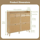 dainslef Shoe Storage Cabinet with 4 Flip Drawers,2 Drawers,Narrow Shoe Rack Cabinet,Freestanding Shoe Cabinet Organizer for Entryway,Oak dainslef