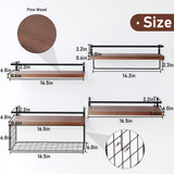 LUDORU Wood Floating Shelves Wall Mounted - 4+1 Tier Rustic Bathroom Wall Shelves Over Toilet with Wire Storage Basket and Towel Bar, Set of 4 Farmhouse Floating Shelf for Bathroom, Kitchen, Bedroom. LUDORU