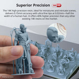 ANYCUBIC 14K 3D Printer Resin, Superior Precision Texture Resin, Model Matte Finish, Lower-Odor, Upgraded Toughness 3D Printing Resin for All LCD Resin 3D Printers (Grey, 1kg) ANYCUBIC