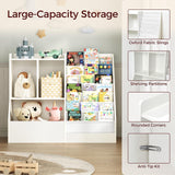 MAHANCRIS 39.4" Kids Bookshelf and Toy Storage, 7 Layer Kids Book Sling Shelf, Toddler Bookshelf, Kids Bookcase, Toy Organizer Cabinet, Large, for Playroom, Bedroom, Nursery, White BKWT7301 MAHANCRIS