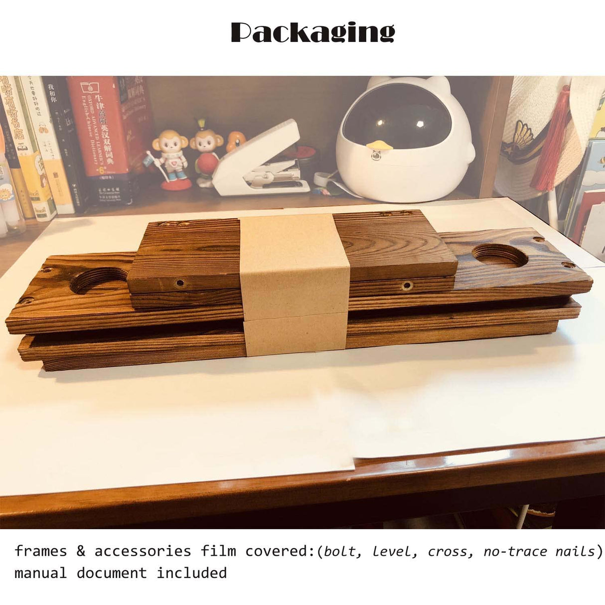 Ping Pong Paddle Holder Rack Rustic with Pre-Buried Sleeves Bolt Crack-Preventing Design Wood Table Tennis Ball Wall Mounted Storage Shelf (Rustic Wood) ozlvii