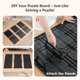 WELGEE 1000-Piecce Tilting Puzzle Board with Stand, 31” x 24” Lightweight Portable Puzzle Table for Adults & Seniors, DIY Customizable Puzzle Accessory Only 3.5 lbs (Black) WELGEE