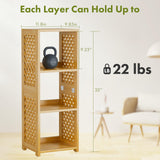 Amazer 3-Tier Bamboo Book Shelf, 32 Inches Tall Standing Bookshelf – Space-Saving, Adjustable Storage Shelves, Bookcase for Home, Office, Bedroom and Living Room Amazer