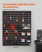 VEVOR Slatwall Panel, 16 sq.ft, Versatile Durable Slat Wall Panel with MDF Material & 3 in Groove, Aesthetic Easy to Clean Slat Wall Panel with Melamine Surface, Fit for Bicycles, Hammers, etc. VEVOR