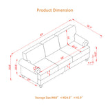 FAVSH 83" Modern Classic Design Loveseat Sofa, Upholstered Imitation Cowhide Leather Couch with Nails for Living Room Apartment Department Small Space,Brown FAVSH