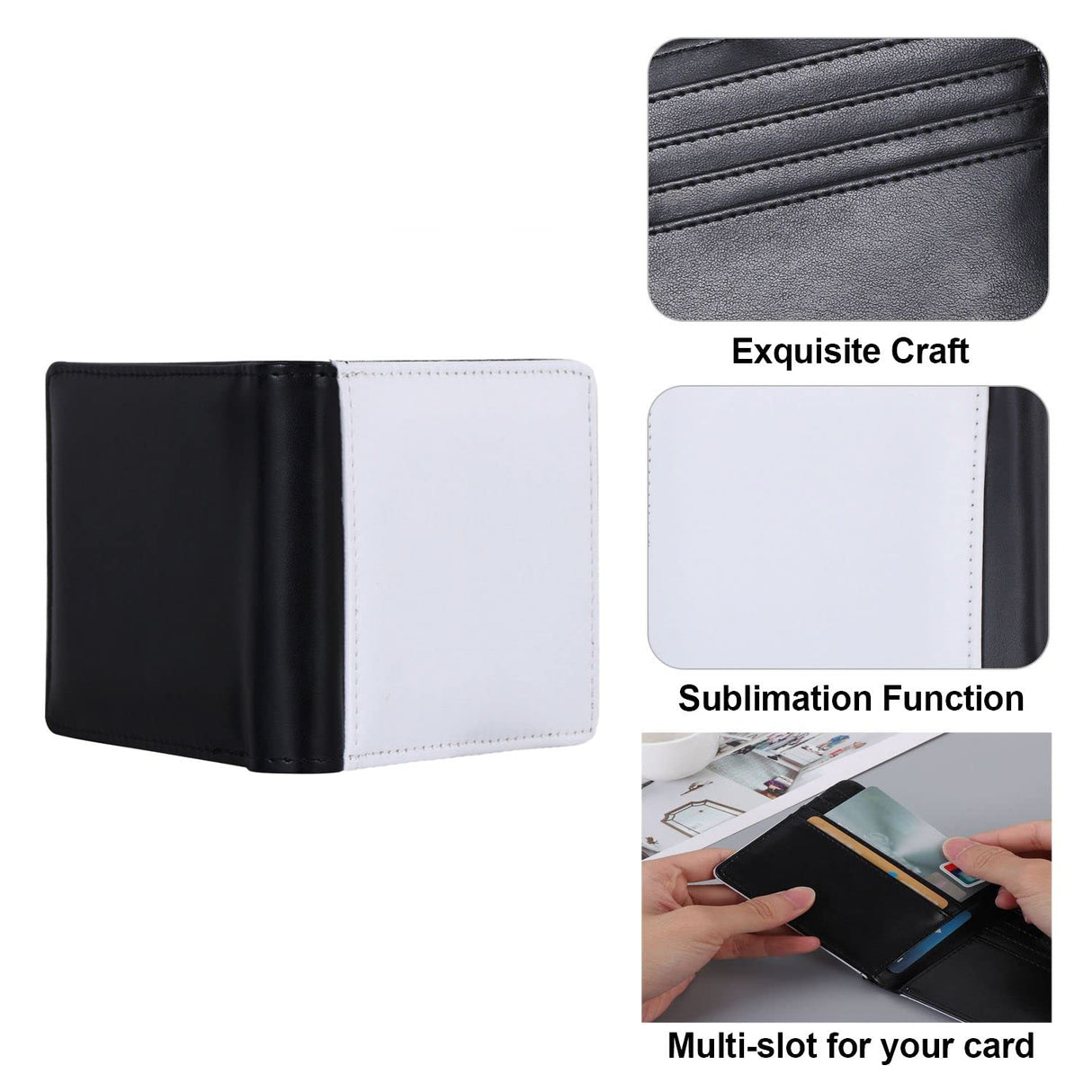 Sublimation Blanks Wallet,PU Leather Wallet for Women Men DIY Gift, Card Holder Wallet WoodArtSupply