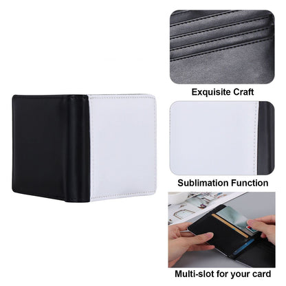 Sublimation Blanks Wallet,PU Leather Wallet for Women Men DIY Gift, Card Holder Wallet