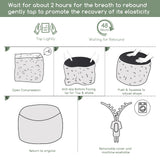 HIGOGOGO Round Stuffed Pouf Ottoman, Long Faux Fur Poufs with Foam Chunk Filling, Fluffy and Furry Pouf Foot Stool Storage Ottoman, 20 X 15 Floor Poufs Foot Rest for Living Room, Grey HIGOGOGO