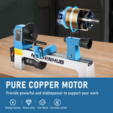 Mini Benchtop Wood Lathe, 8" x 12" Small Wood Lathe Machine 1/3 HP Infinitely Variable Speed 750-3200 RPM with Wood Turning Lathe Tools Kits Professional for DIY Woodworking MECHINHUB
