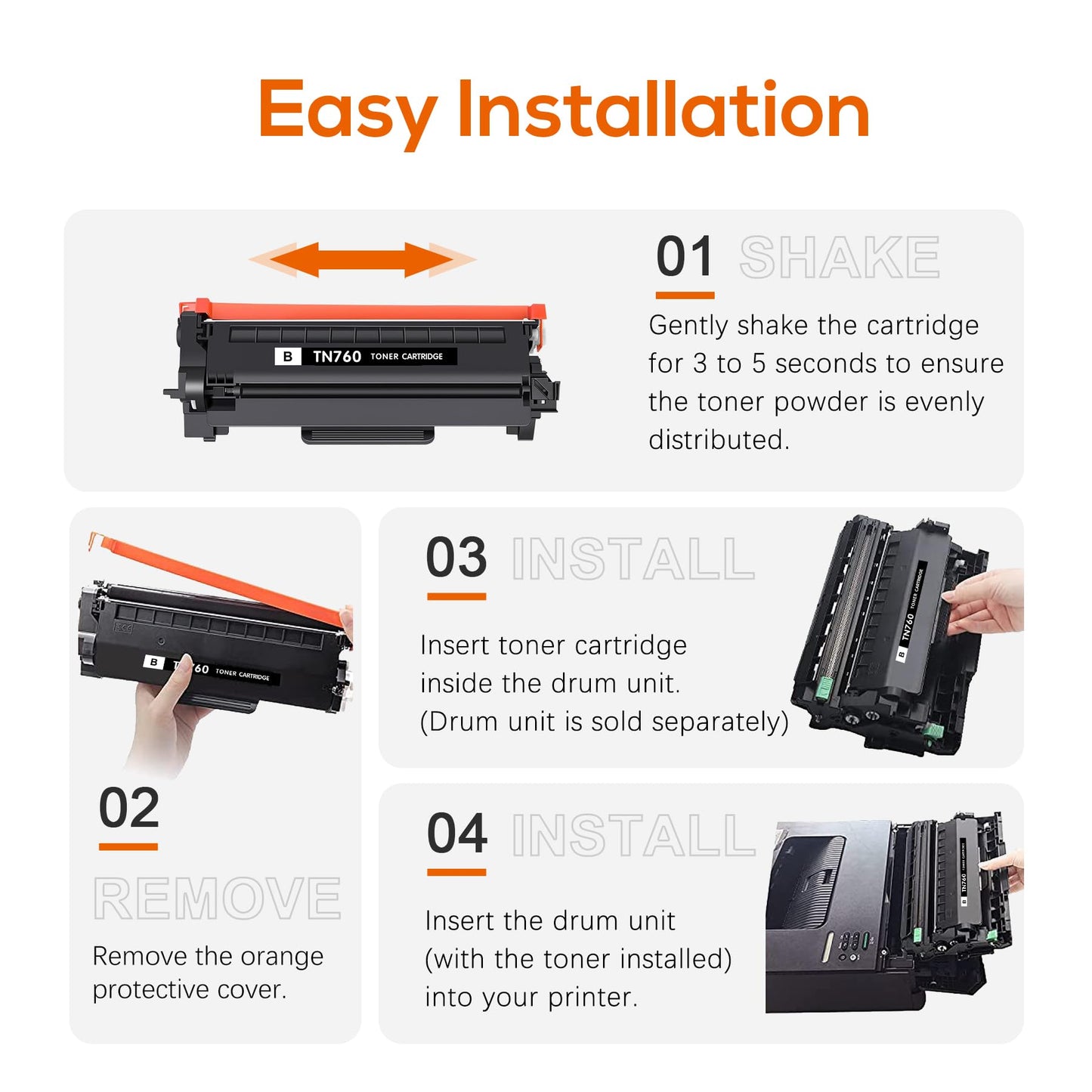 Jeostarky TN760 Toner for Brother Printer Compatible Replacement for Brother TN-760 TN730 TN-730 for MFC-L2710DW DCP-L2550DW MFC-L2750DW HL-L2350DW HL-L2395DW HL-L2390DW HL-L2370DW (Black 2-Pack)