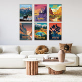 6 Pack Paint by Numbers Kit for Adults - National Park Adult Paint by Number Kits on Canvas for Beginner, Landscape DIY Acrylic Oil Number Painting for Adults, Perfect for Home Decor 10x14 Inch GEEHEIY