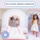 Bounceland Daydreamer Cotton Candy Bounce House, Pastel Bouncer with Slide, 8.9 ft L x 7.2 ft W x 6.7 ft H, UL Blower Included, Basketball Hoop, 30 Pastel Plastic Balls, Trendy Bouncer for Kids Bounceland