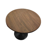 Walnut Round Tulip Dining Table – Mid-Century Style for 2-4 People YESGIGA