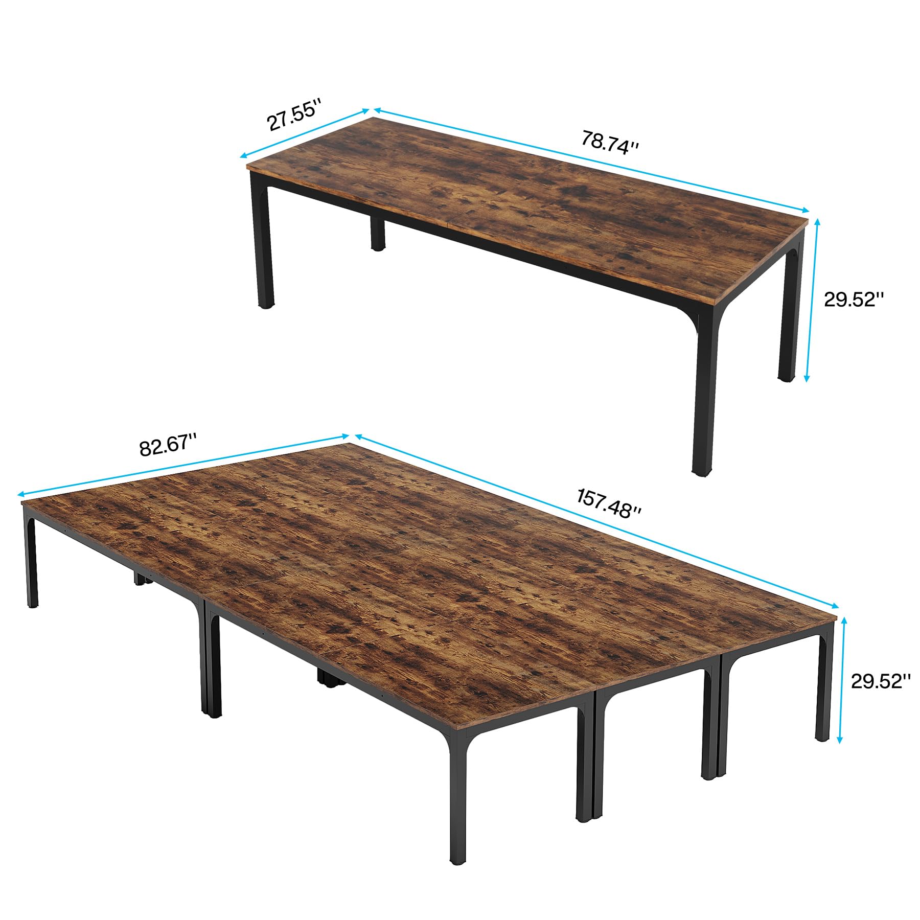 Tribesigns 19FT Conference Table,Large Rectangle Meeting Seminar Table for 16-22 Person,Long Business Tables (Only Table) - WoodArtSupply