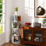 YYTDDUUU Rotating Bookshelf,4 Tier Revolving Bookshelf Tower Spinning Bookcase,Round Rotating Book Shelf,Corner Bookcase Corner Organizer for Home&Office YYTDDUUU