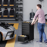 Yizosh 5-Drawer Metal Tool Storage Cabinet with Wheels,Rolling Tool Chest with Drawer and Locking Keys,Heavy Duty Tool Storage Organizer for Garage,Warehouse,Workshop Yizosh