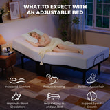 koorlian Adjustable Bed Frame Split King with 5 Height Options, High Thrust Quiet Motors, A&C USB Ports, Independent Head & Foot Incline, 10 Minutes Tool-Free Easy Assembly, Wireless Remote Control koorlian