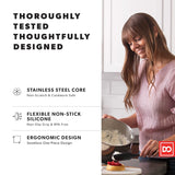 DI ORO Silicone Spatula Set - Rubber Kitchen Spatulas for Baking, Cooking, & Mixing - 600°F Heat-Resistant & BPA Free Silicone Scraper Spatulas for Nonstick Cookware - Dishwasher Safe (3pc, Black) di Oro Living