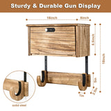 Gun Rack Wall Mount Lock Gun Racks for Wall With Storage 2 Pistol & 1 Gun, Wood Rifle Shotgun Wall Mount Gun display amoard