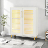 NicBex 5-Tier Shoe Cabinet with Acrylic Doors, Freestanding Shoe Storage Cabinet with LED Lights, Modern Tall Shoes Rack Organizer for Entryway, Living Room, Elegant White NicBex