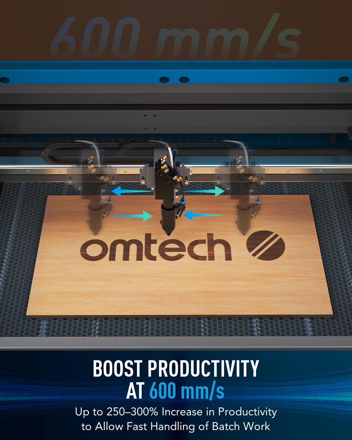 OMTech 100W CO2 Laser Engraver with LightBurn & Water Chiller, 20"x28" Laser Engraving Cutting Machine with 4 Way Pass Through Air Assist Wheels, Industrial Laser Cutter - WoodArtSupply