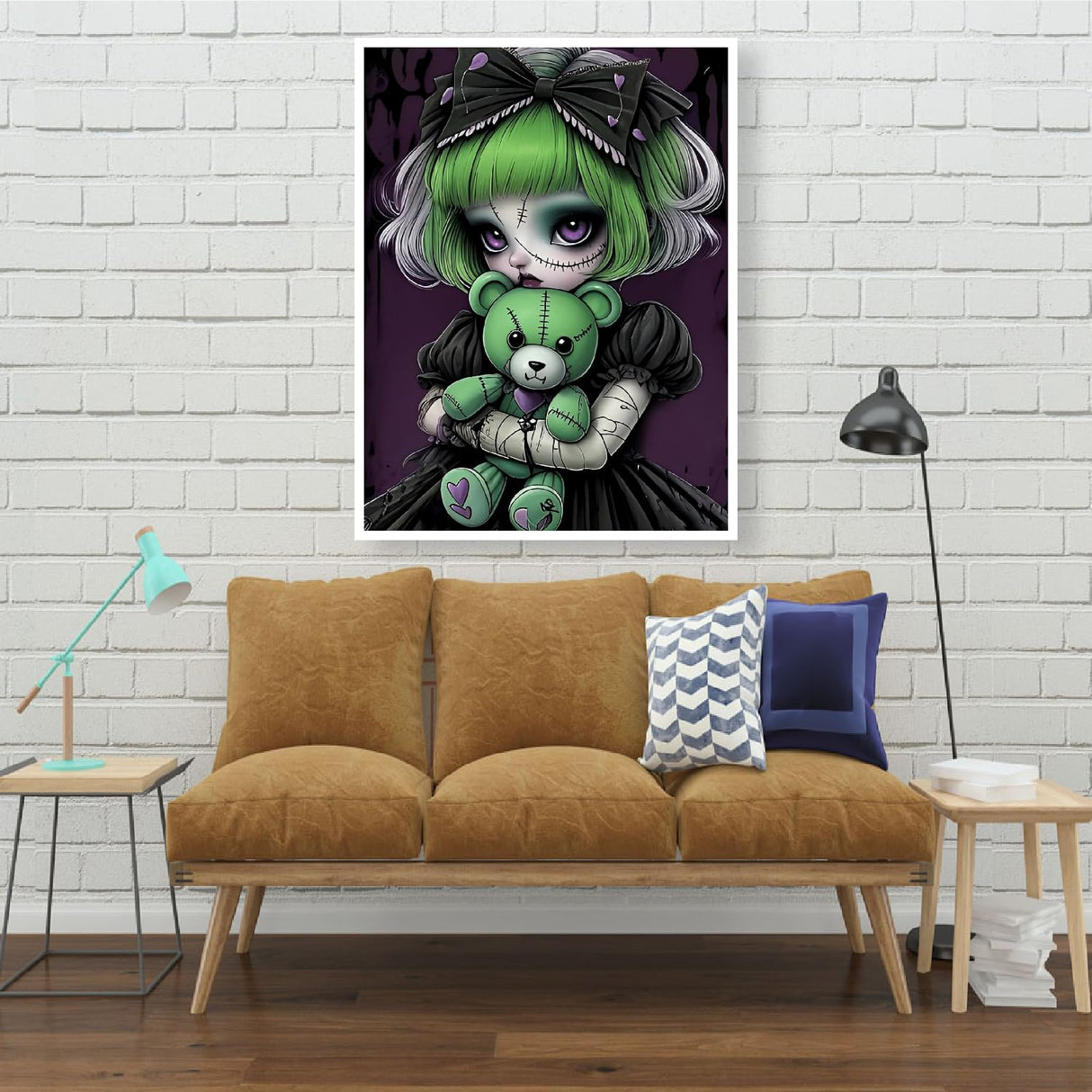 cdjlddww Gothic Diamond Painting Kits for Adults, 5D Diamond Art Kits for Beginners, DIY Bear Round Full Diamond Gemstone Art Rhinestone Painting for Wall Decor 12X16 inch cdjlddww