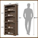 TRONLEE Tall Bookcase, 70 inch Height, 5-Tier Open Storage Shelf, 31.5 in Wide Standing Bookshelves for Home, Office, Bedroom, School, Library, 31.5W * 11.81D *70H (Walnut, Open Storage) TRONLEE