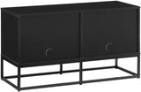 Crosley Furniture Enzo Medium Vinyl Record Storage TV Stand and Entertainment Center, Media Console, Black Crosley Furniture