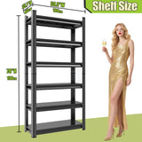 Notmise Book Shelf 6-Tier Tall Bookshelves Metal, Industrial Adjustable Storage Black, Easy to Assemble for Bedroom (78" H * 39.3" W * 15.7" D) Notmise